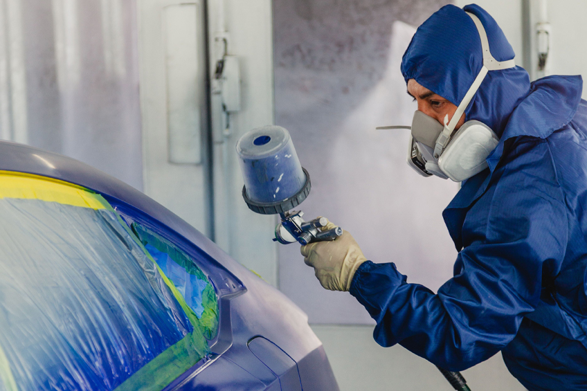 car painting in chamber